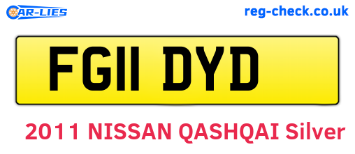FG11DYD are the vehicle registration plates.