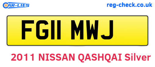 FG11MWJ are the vehicle registration plates.