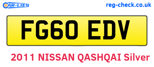 FG60EDV are the vehicle registration plates.