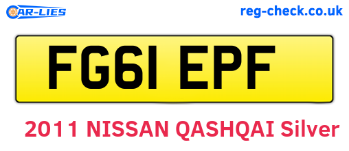 FG61EPF are the vehicle registration plates.