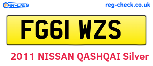 FG61WZS are the vehicle registration plates.