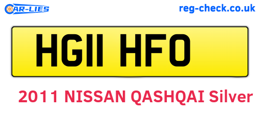 HG11HFO are the vehicle registration plates.
