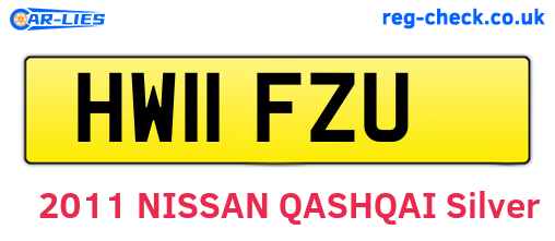 HW11FZU are the vehicle registration plates.