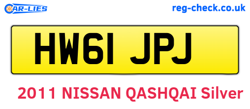 HW61JPJ are the vehicle registration plates.