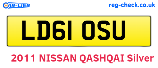 LD61OSU are the vehicle registration plates.