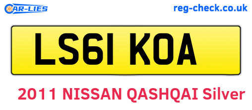 LS61KOA are the vehicle registration plates.