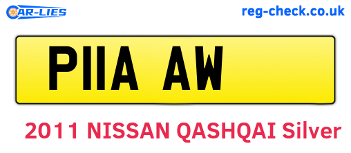 P11AAW are the vehicle registration plates.
