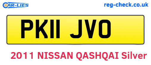 PK11JVO are the vehicle registration plates.