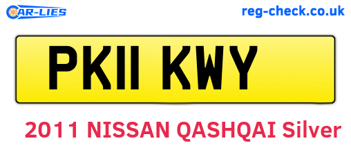PK11KWY are the vehicle registration plates.