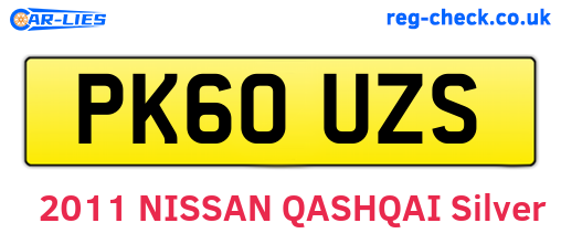PK60UZS are the vehicle registration plates.