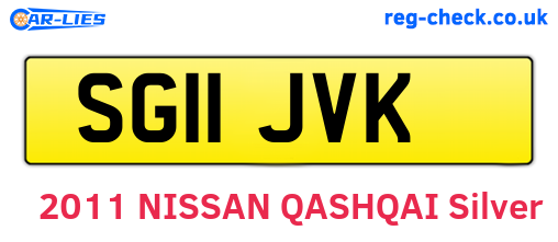 SG11JVK are the vehicle registration plates.