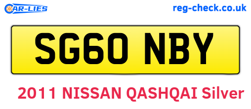 SG60NBY are the vehicle registration plates.