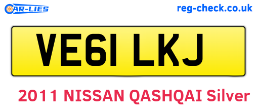 VE61LKJ are the vehicle registration plates.