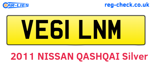 VE61LNM are the vehicle registration plates.