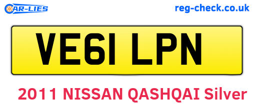 VE61LPN are the vehicle registration plates.