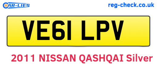 VE61LPV are the vehicle registration plates.