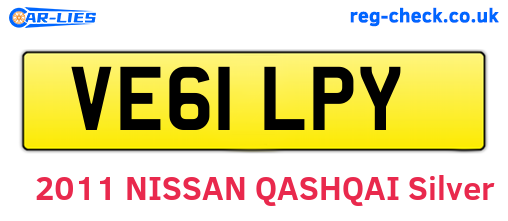 VE61LPY are the vehicle registration plates.