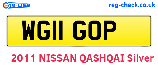 WG11GOP are the vehicle registration plates.