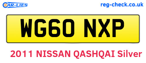 WG60NXP are the vehicle registration plates.