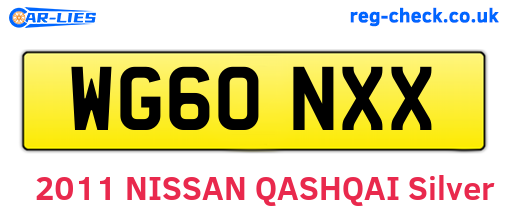 WG60NXX are the vehicle registration plates.