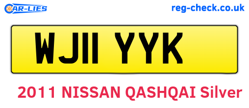 WJ11YYK are the vehicle registration plates.
