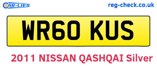 WR60KUS are the vehicle registration plates.