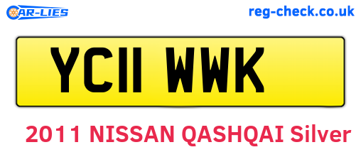 YC11WWK are the vehicle registration plates.
