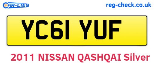 YC61YUF are the vehicle registration plates.