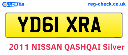 YD61XRA are the vehicle registration plates.