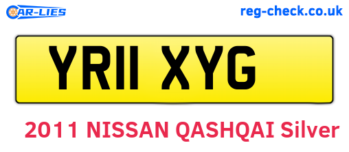 YR11XYG are the vehicle registration plates.
