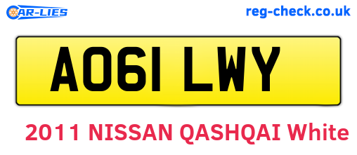 AO61LWY are the vehicle registration plates.