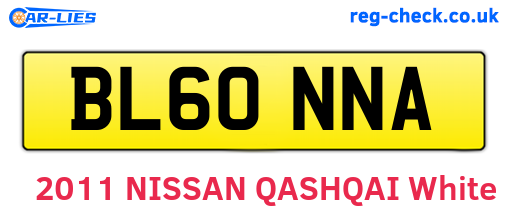 BL60NNA are the vehicle registration plates.
