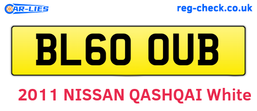 BL60OUB are the vehicle registration plates.