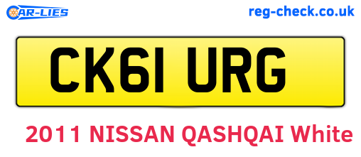 CK61URG are the vehicle registration plates.