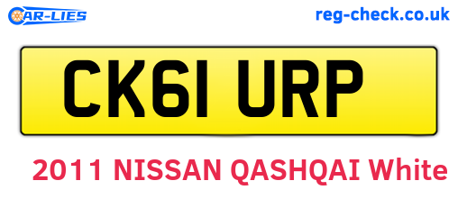 CK61URP are the vehicle registration plates.