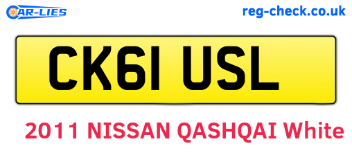 CK61USL are the vehicle registration plates.