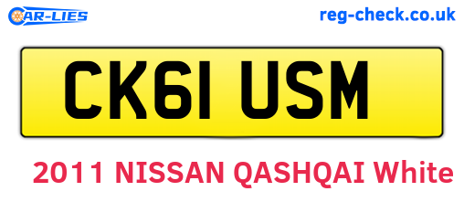 CK61USM are the vehicle registration plates.