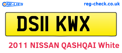 DS11KWX are the vehicle registration plates.
