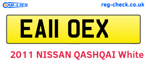 EA11OEX are the vehicle registration plates.