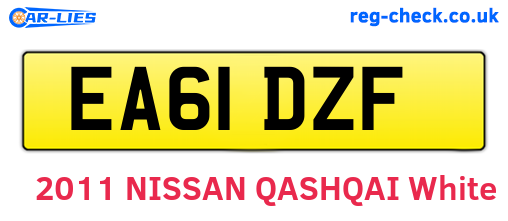 EA61DZF are the vehicle registration plates.