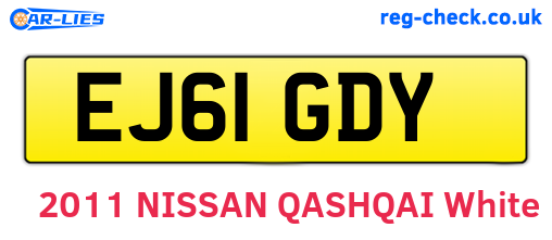 EJ61GDY are the vehicle registration plates.