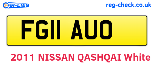 FG11AUO are the vehicle registration plates.