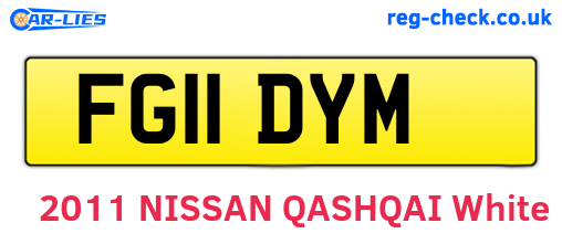 FG11DYM are the vehicle registration plates.