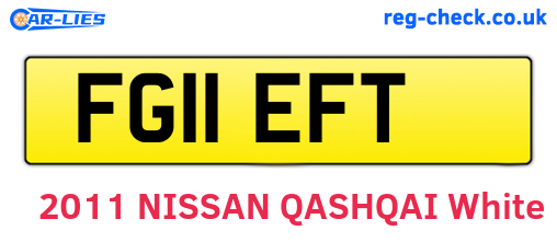 FG11EFT are the vehicle registration plates.