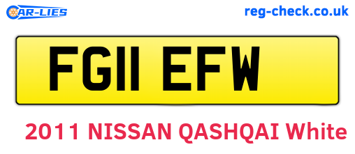 FG11EFW are the vehicle registration plates.