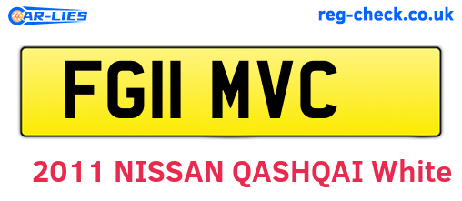FG11MVC are the vehicle registration plates.