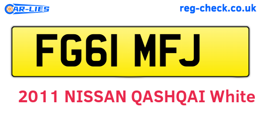 FG61MFJ are the vehicle registration plates.