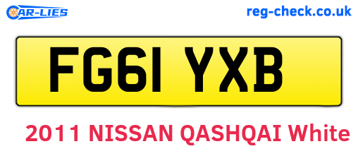 FG61YXB are the vehicle registration plates.