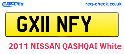GX11NFY are the vehicle registration plates.