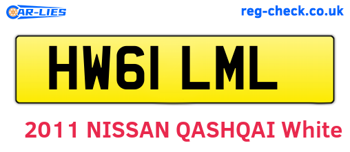 HW61LML are the vehicle registration plates.
